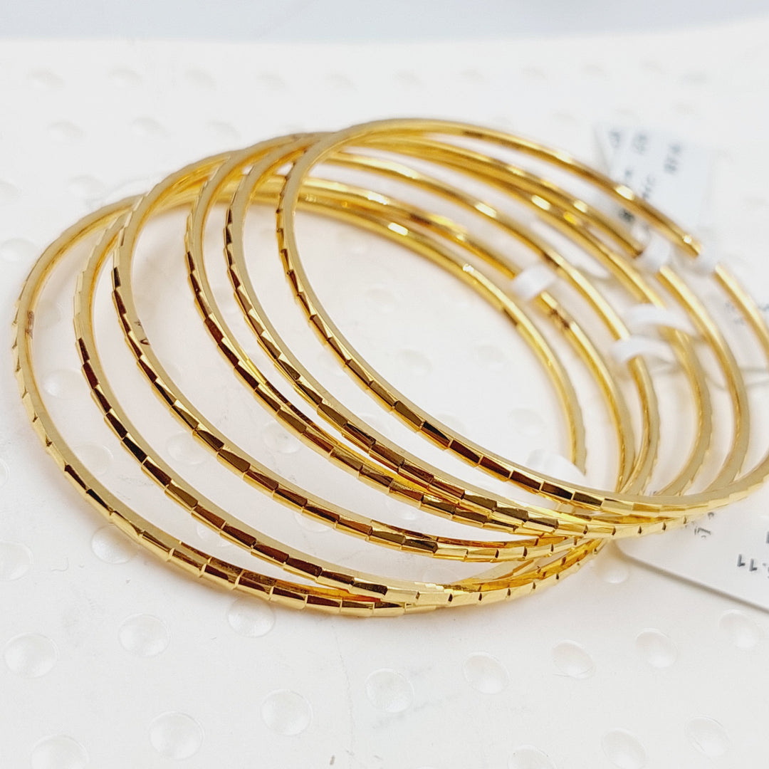 21K Gold Thin Laser Bangle by Saeed Jewelry - Image 2