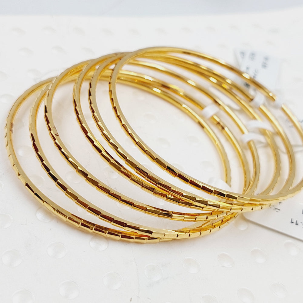 21K Thin Laser Bangle Made of 21K Yellow Gold by Saeed Jewelry-24869
