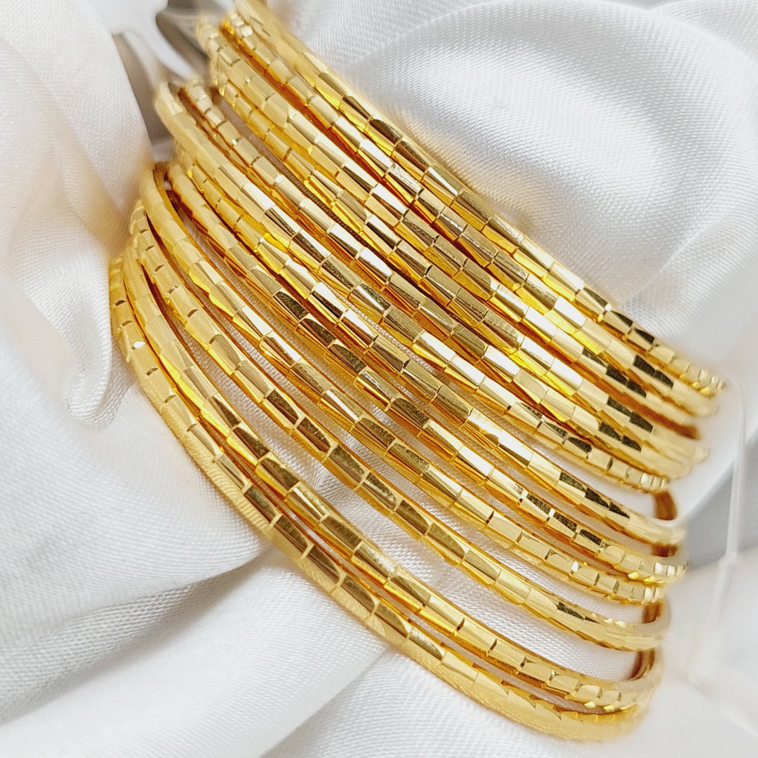 21K Gold Thin Laser Bangle by Saeed Jewelry - Image 8