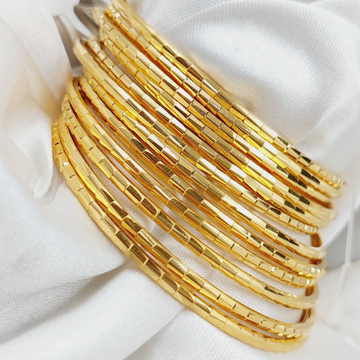 21K Gold Thin Laser Bangle by Saeed Jewelry - Image 8