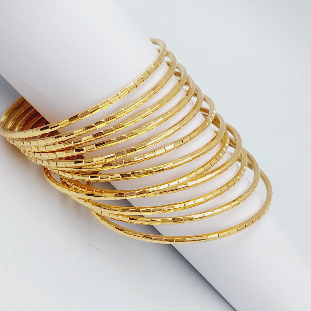 21K Gold Thin Laser Bangle by Saeed Jewelry - Image 5