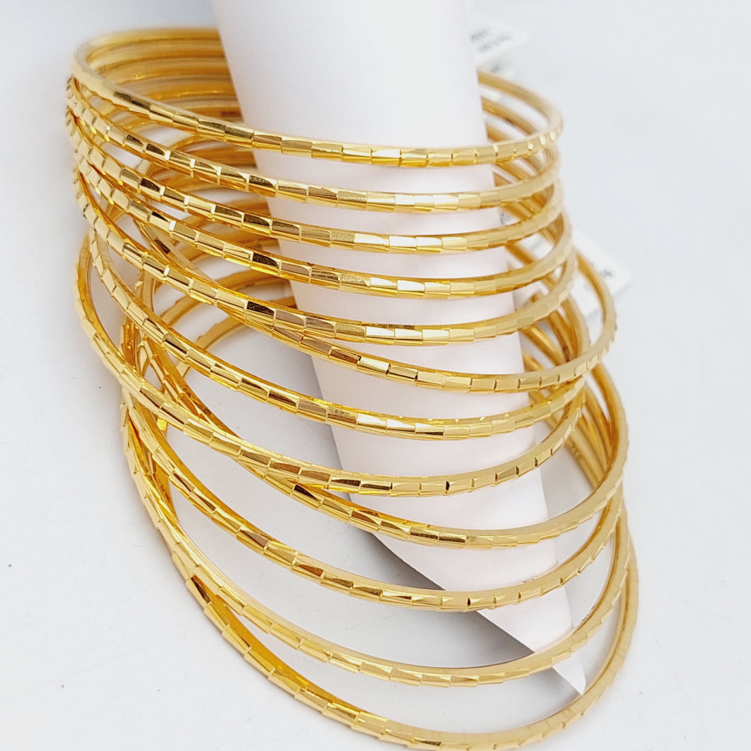 21K Gold Thin Laser Bangle by Saeed Jewelry - Image 6