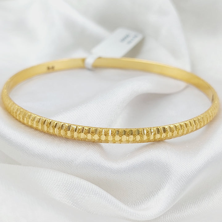 21K Gold Thin Laser Bangle by Saeed Jewelry - Image 2