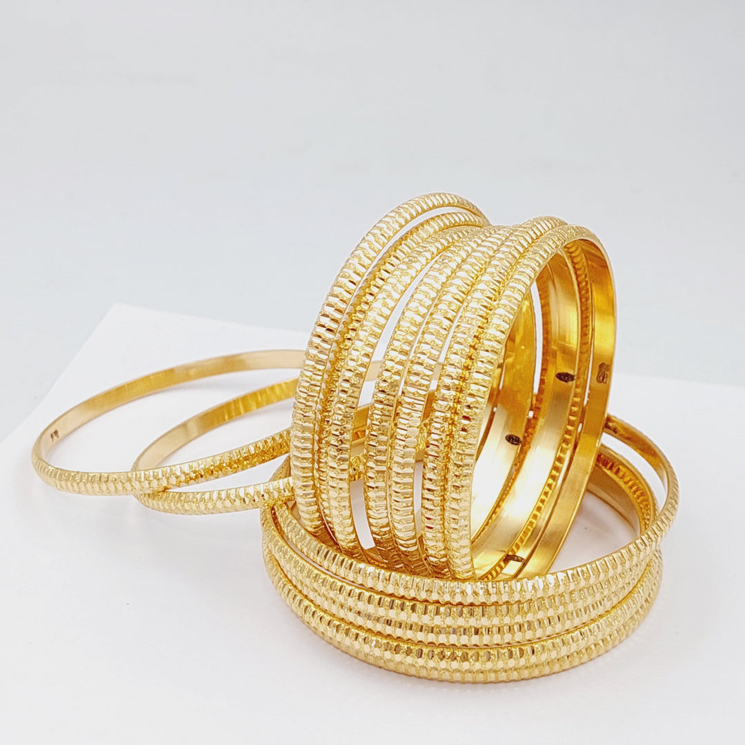 21K Gold Thin Laser Bangle by Saeed Jewelry - Image 6