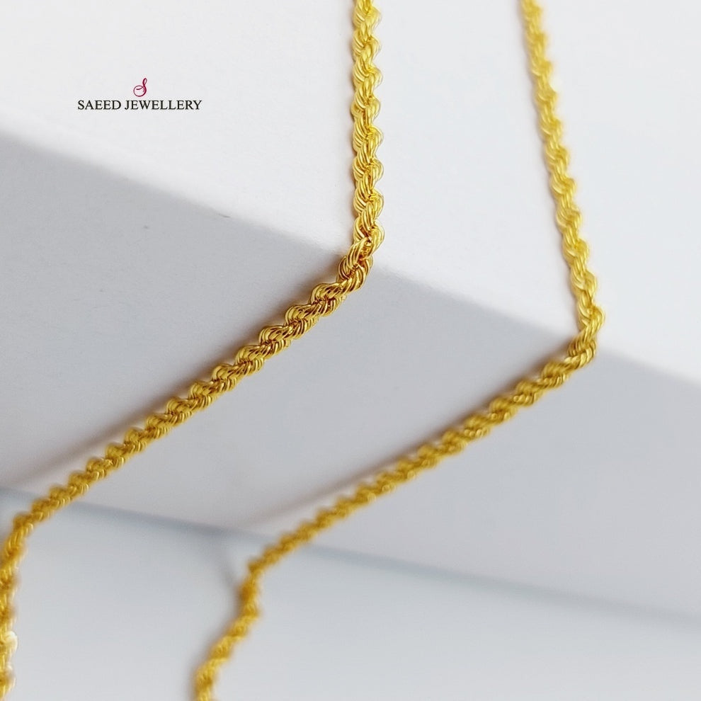 21K Gold Thin Rope Chain by Saeed Jewelry - Image 8