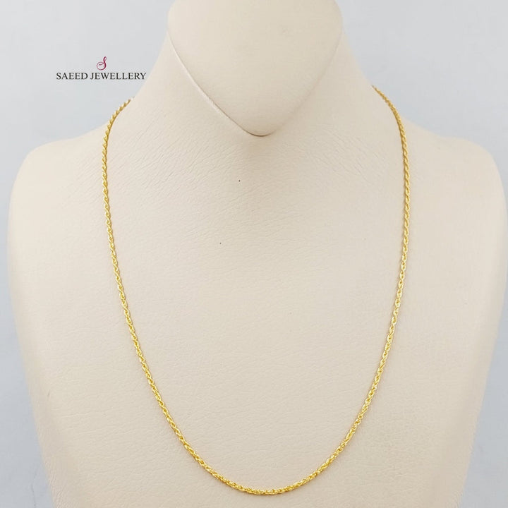 21K Thin Rope Chain Made of 21K Yellow Gold by Saeed Jewelry-25799