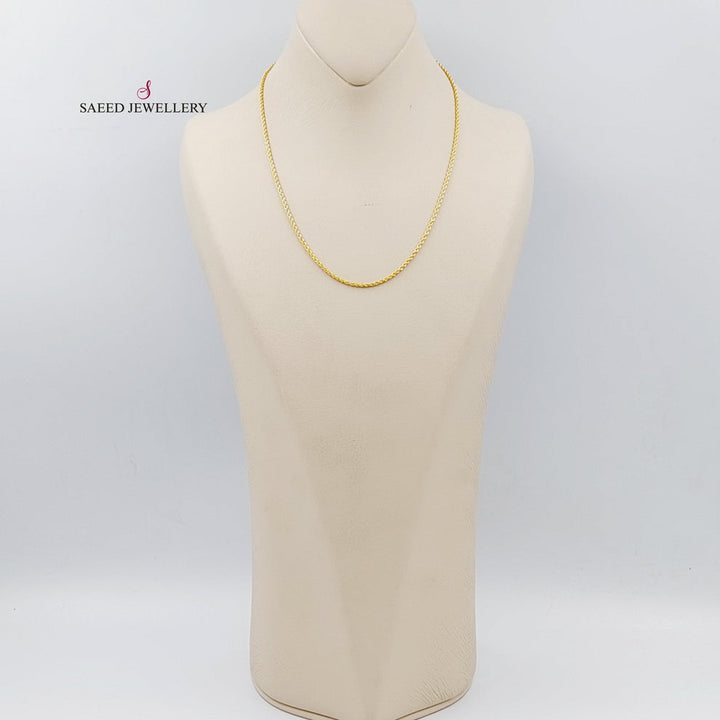 21K Thin Rope Chain Made of 21K Yellow Gold by Saeed Jewelry-26026