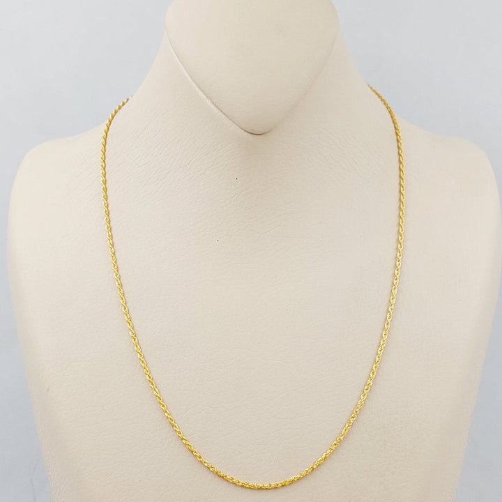 21K Gold Thin Rope Chain by Saeed Jewelry - Image 5