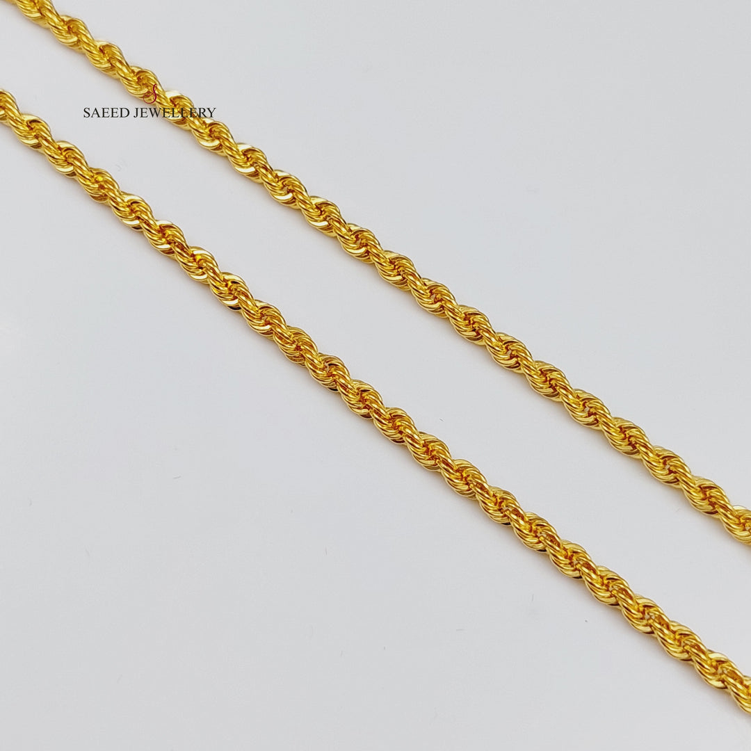 21K Thin Rope Chain Made of 21K Yellow Gold by Saeed Jewelry-26688