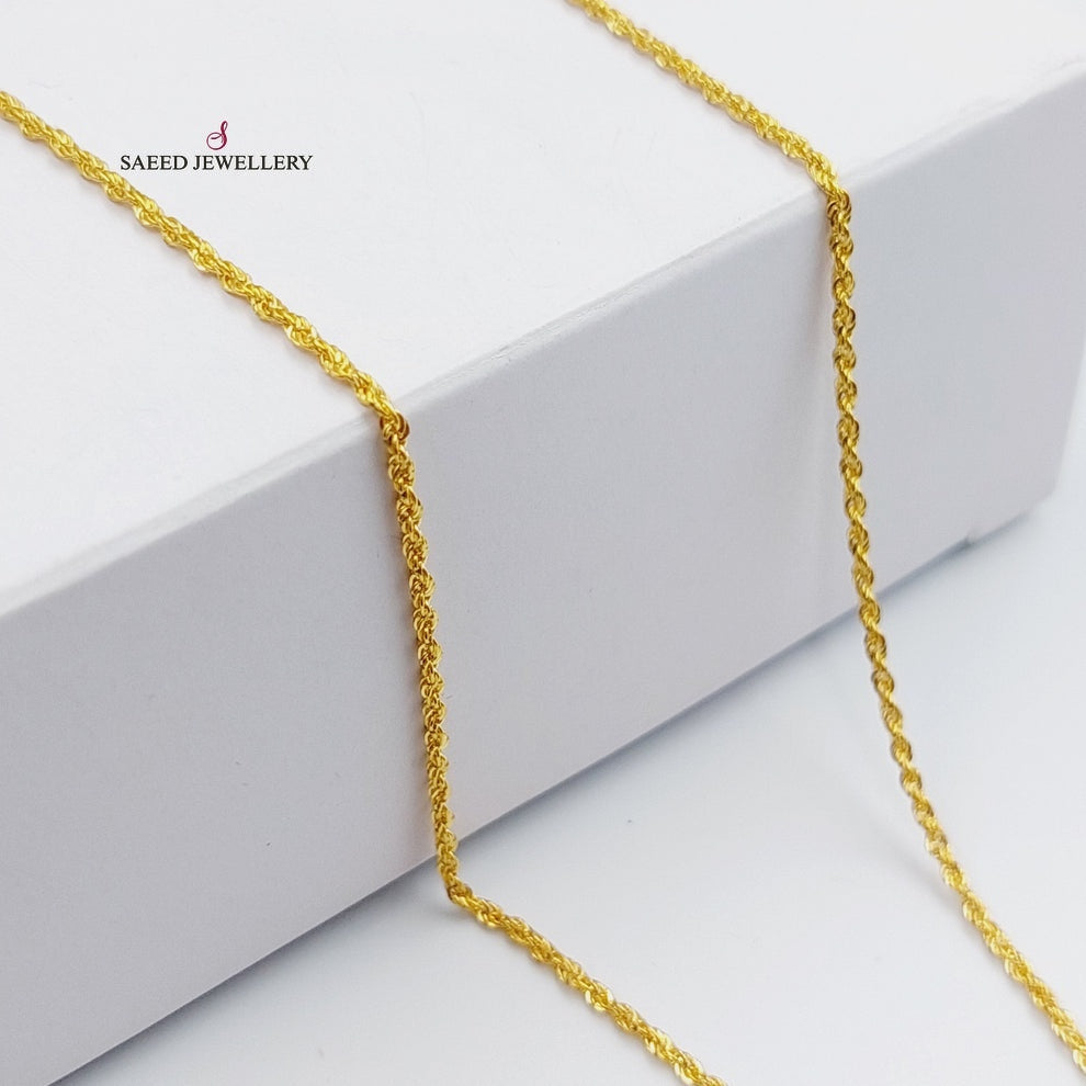 21K Thin Rope Chain Made of 21K Yellow Gold by Saeed Jewelry-26693