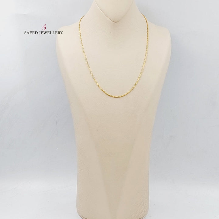 21K Thin Rope Chain Made of 21K Yellow Gold by Saeed Jewelry-26695