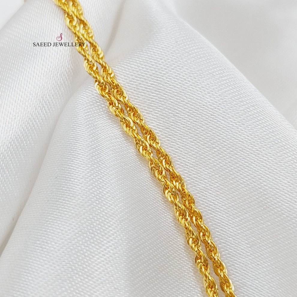 21K Thin Rope Chain Made of 21K Yellow Gold by Saeed Jewelry-26695