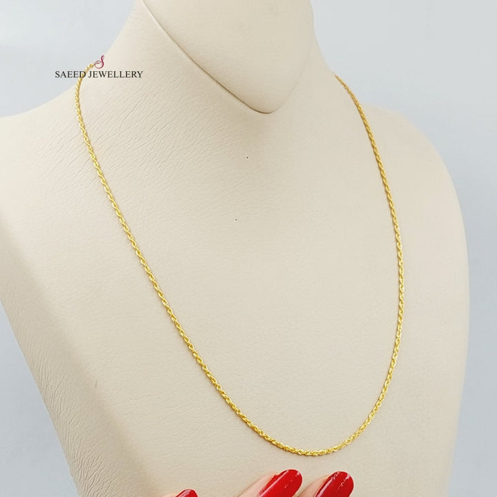 21K Thin Rope Chain Made of 21K Yellow Gold by Saeed Jewelry-26695