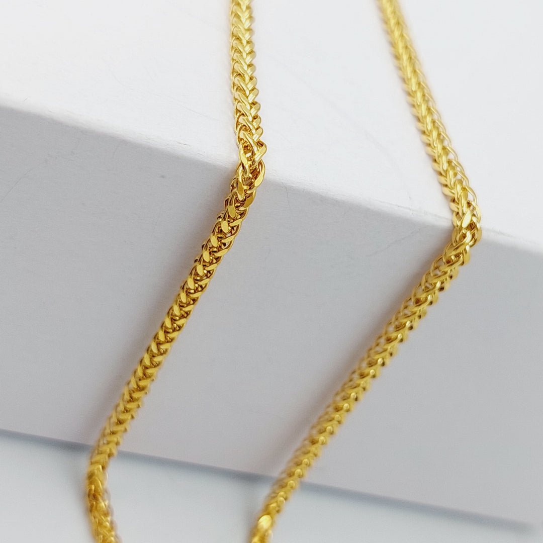 21K Gold Thin Franco Chain by Saeed Jewelry - Image 2