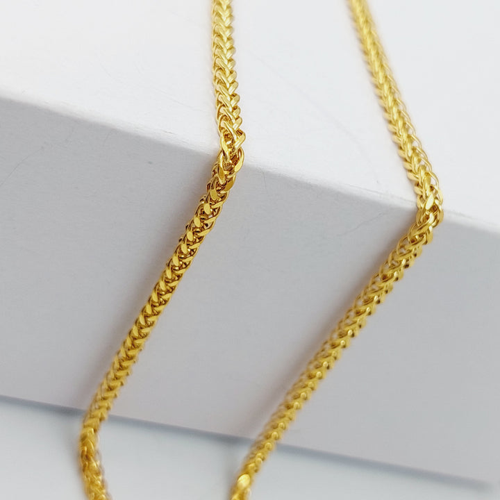 21K Gold Thin Franco Chain by Saeed Jewelry - Image 2