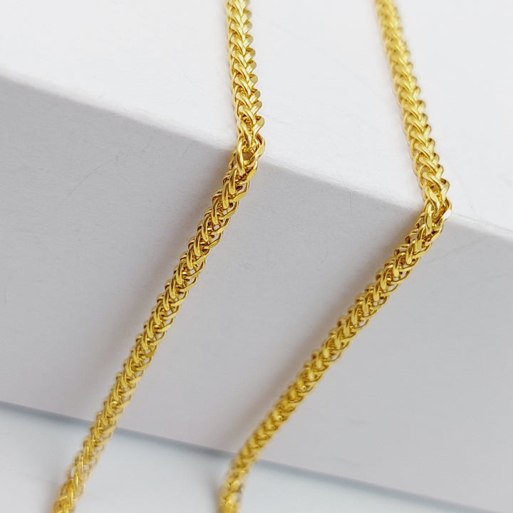 21K Gold Thin Franco Chain by Saeed Jewelry - Image 3