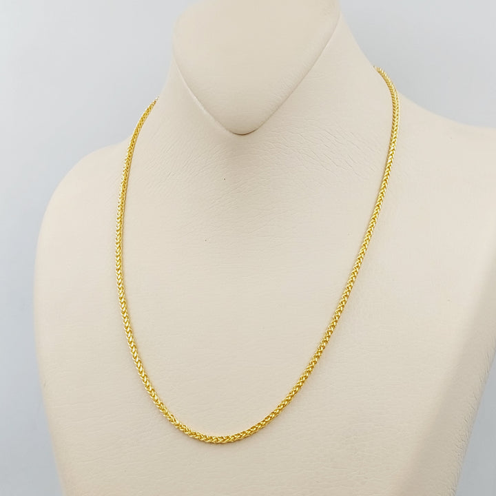 21K Gold Thin Franco Chain by Saeed Jewelry - Image 6