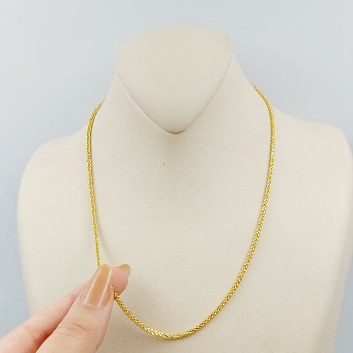 21K Gold Thin Franco Chain by Saeed Jewelry - Image 1