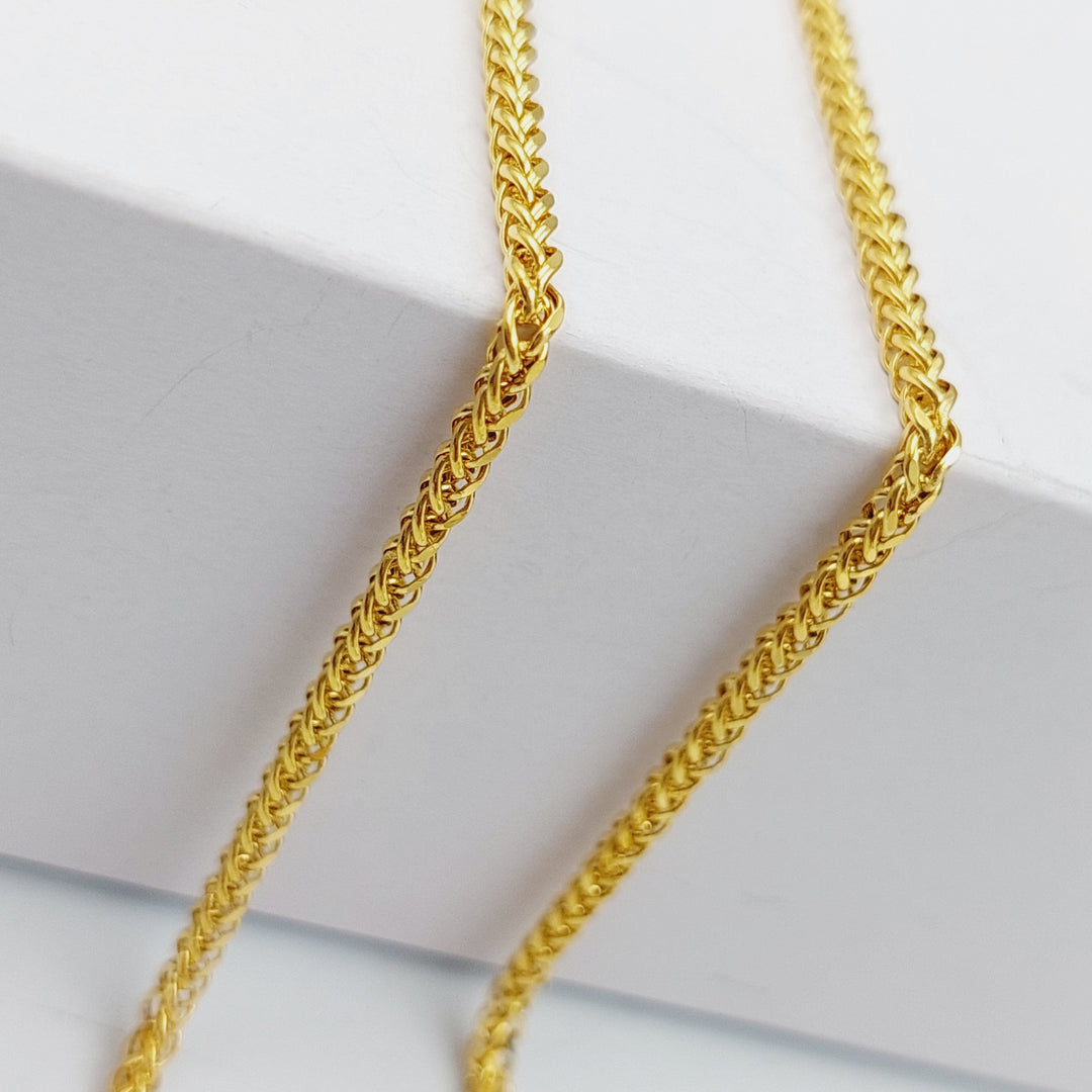 21K Gold Thin Franco Chain by Saeed Jewelry - Image 7