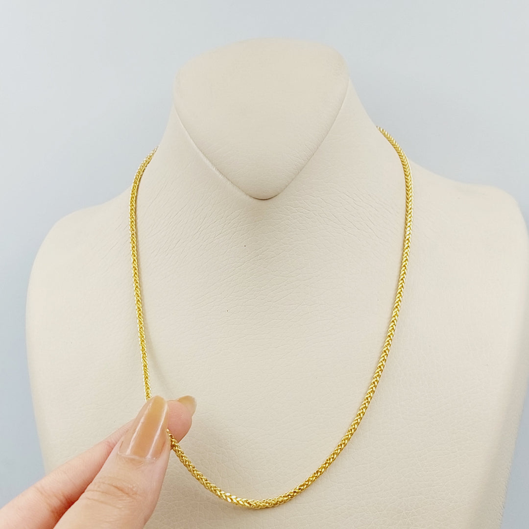 21K Gold Thin Franco Chain by Saeed Jewelry - Image 5