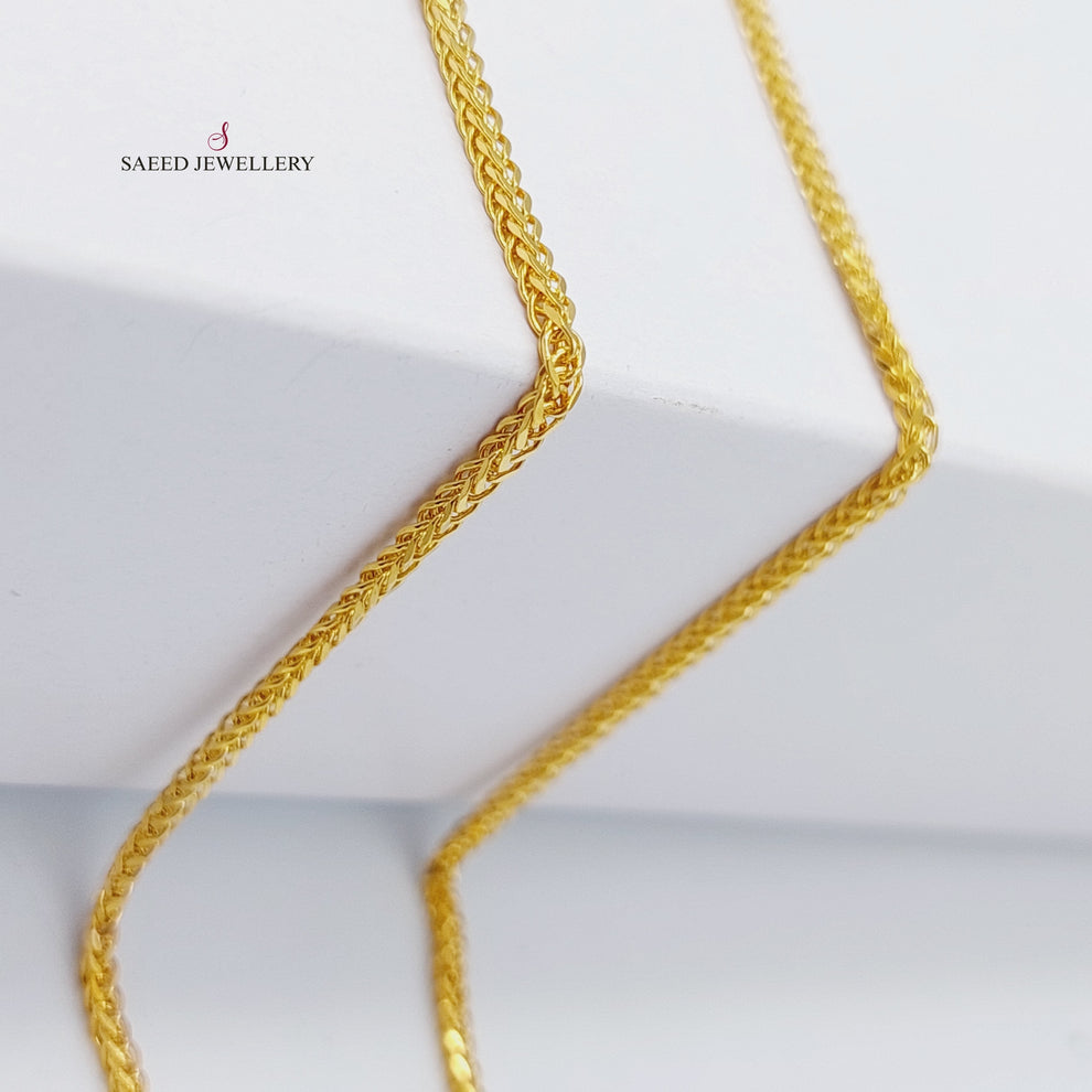 21K Gold Thin Franco Chain by Saeed Jewelry - Image 2