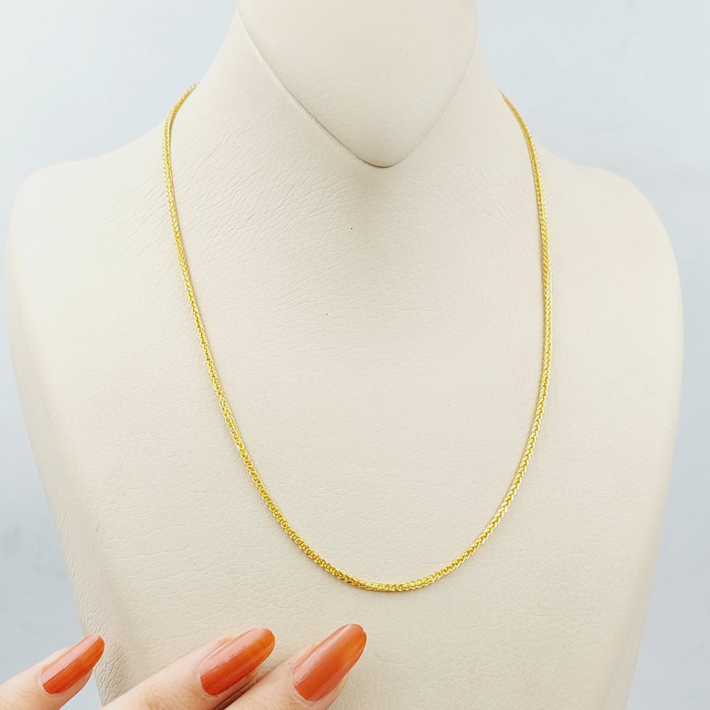 21K Gold Thin Franco Chain by Saeed Jewelry - Image 2