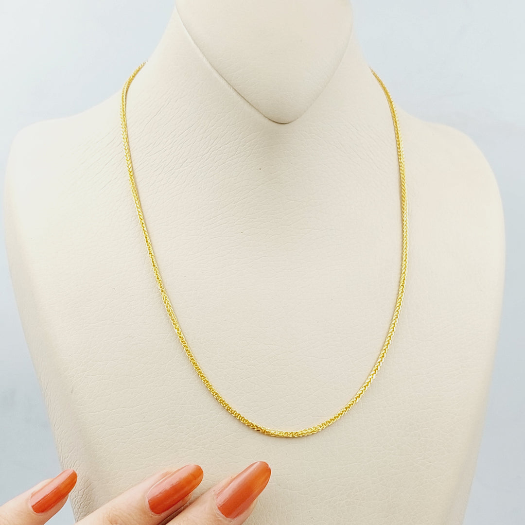 21K Gold Thin Franco Chain by Saeed Jewelry - Image 1