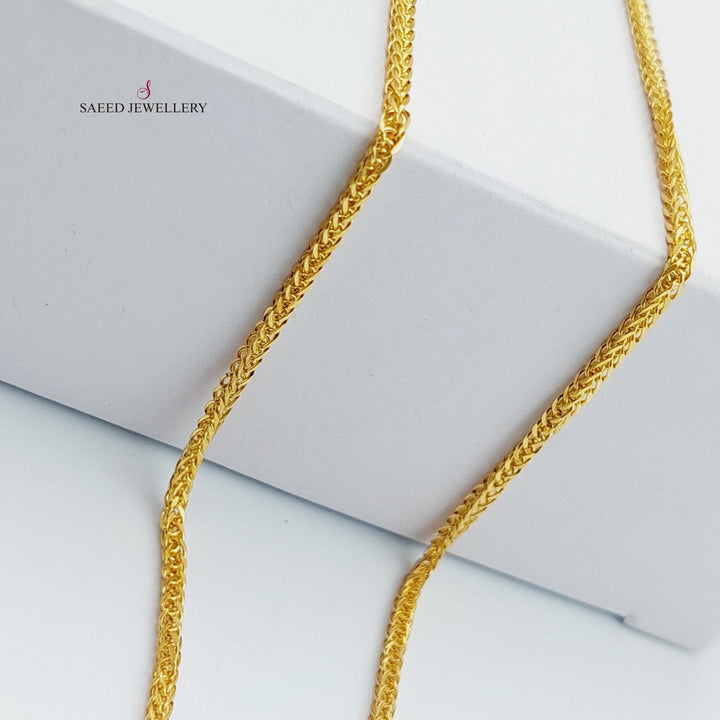 21K Gold Thin Franco Chain by Saeed Jewelry - Image 3