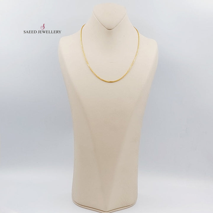 21K Thin Spiga Chain Made of 21K Yellow Gold by Saeed Jewelry-25797