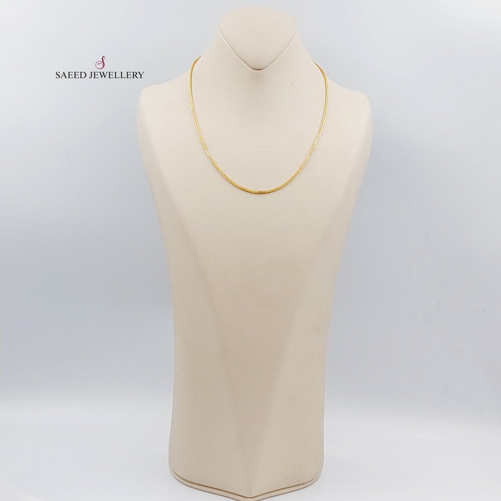 21K Gold Thin Franco Chain by Saeed Jewelry - Image 4