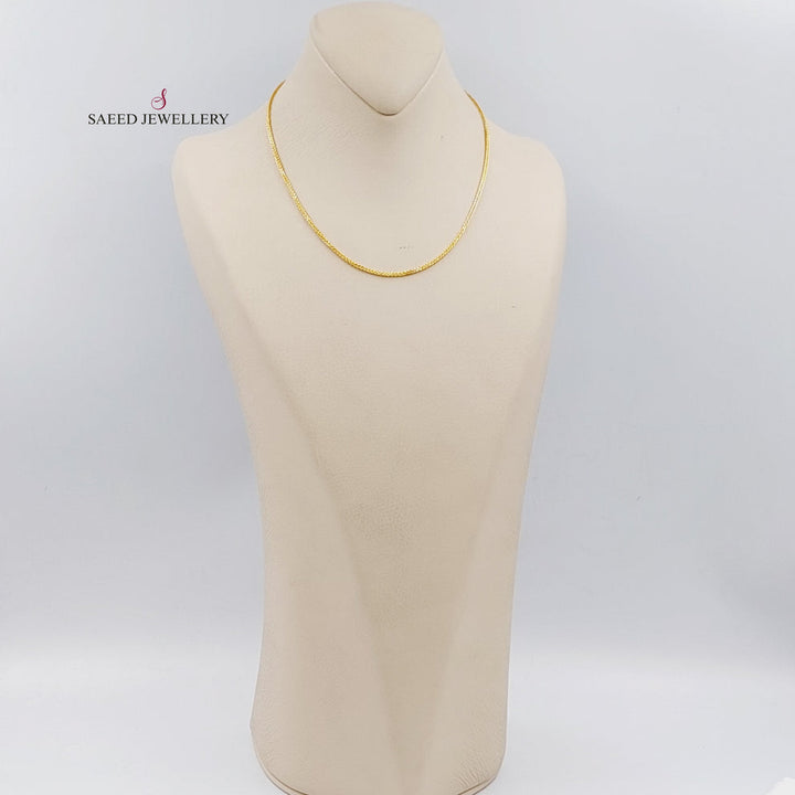 21K Gold Thin Franco Chain by Saeed Jewelry - Image 9