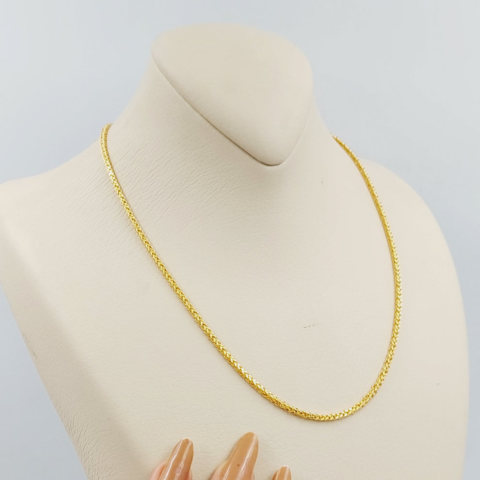 21K Gold Thin Franco Chain by Saeed Jewelry - Image 1