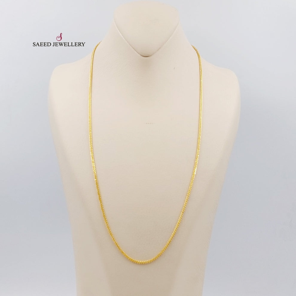 21K Gold Thin Franco Chain by Saeed Jewelry - Image 1