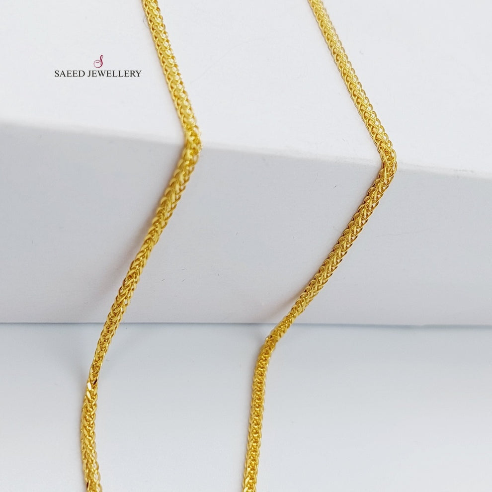 21K Thin Spiga Chain Made of 21K Yellow Gold by Saeed Jewelry-26643