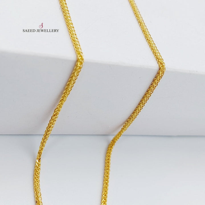21K Thin Spiga Chain Made of 21K Yellow Gold by Saeed Jewelry-26643