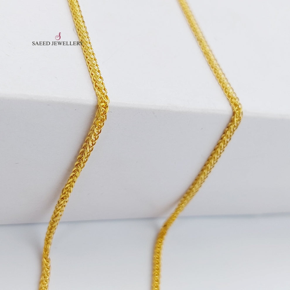 21K Thin Spiga Chain Made of 21K Yellow Gold by Saeed Jewelry-26643
