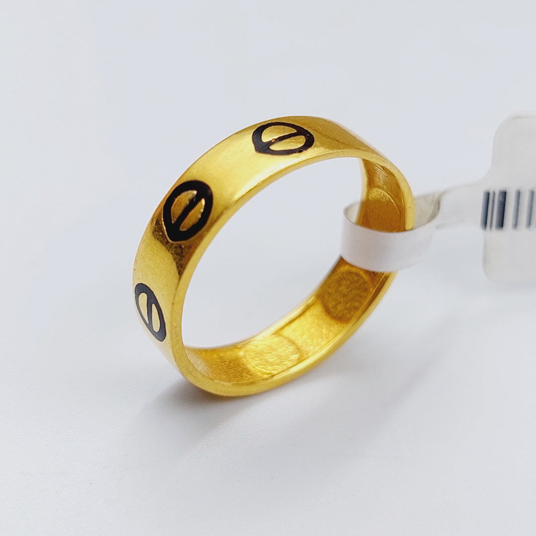 21K Gold Thin Wedding Ring by Saeed Jewelry - Image 4