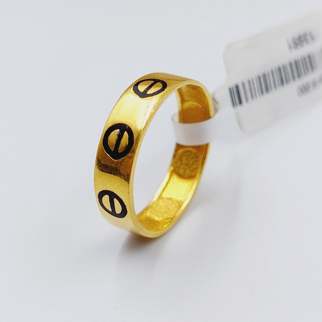 21K Gold Thin Wedding Ring by Saeed Jewelry - Image 1