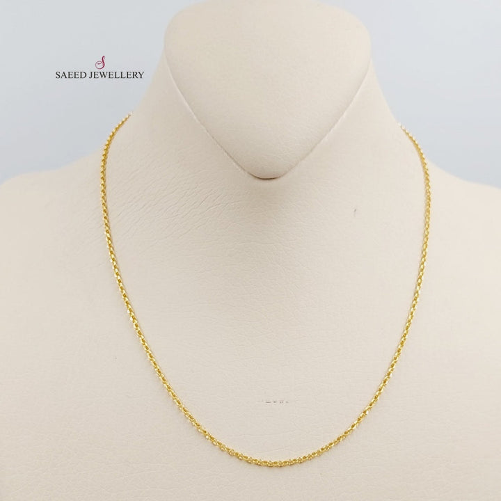 21K Thin Zarad Chain Made of 21K Yellow Gold by Saeed Jewelry-26647