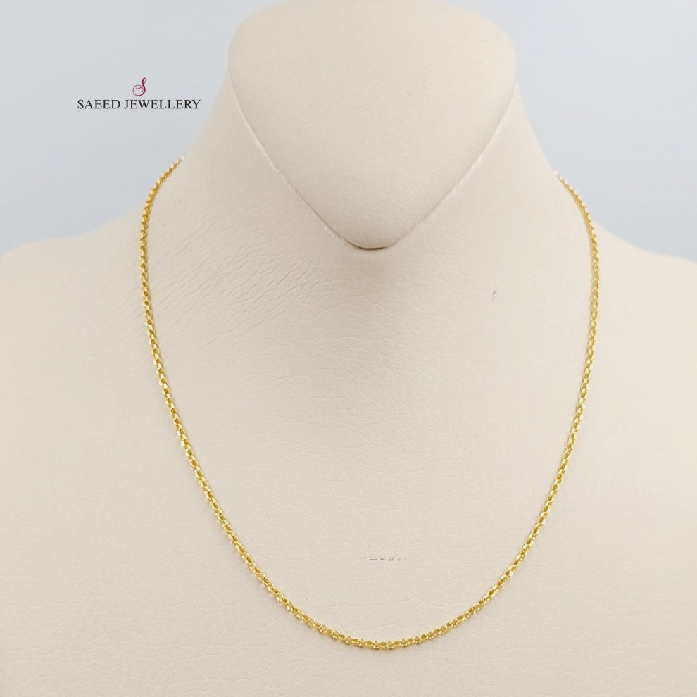 21K Gold Thin Zarad Chain by Saeed Jewelry - Image 1