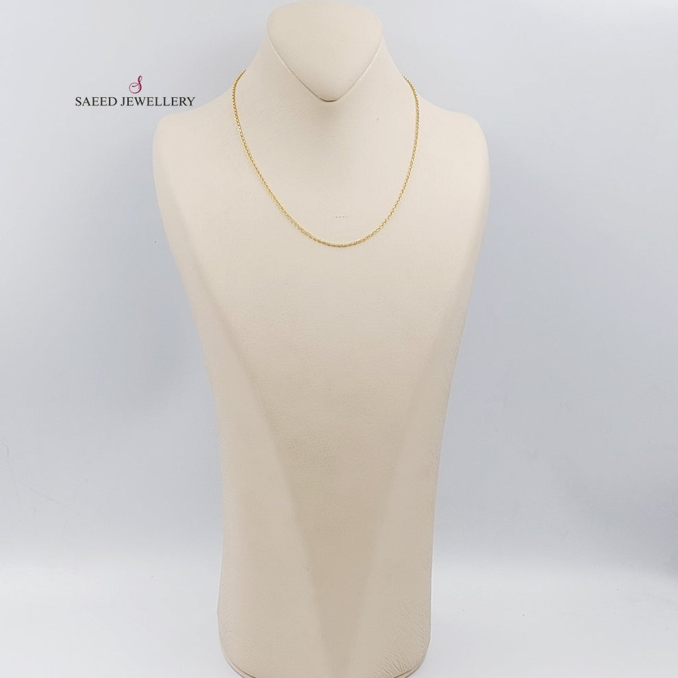 21K Gold Thin Zarad Chain by Saeed Jewelry - Image 2