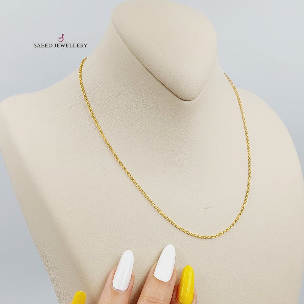 21K Thin Zarad Chain Made of 21K Yellow Gold by Saeed Jewelry-26652