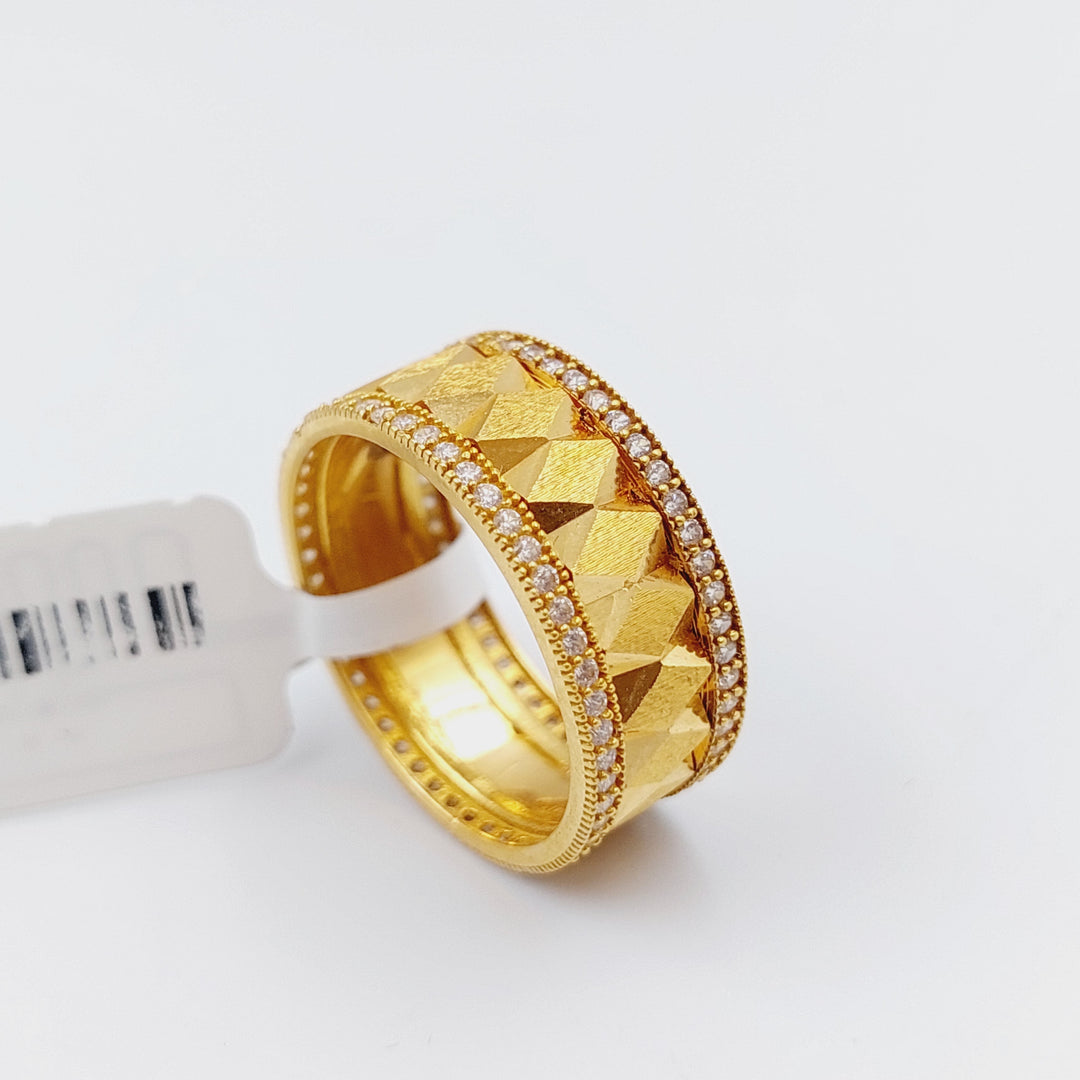 21K Gold Thin Zirconia Wedding Ring by Saeed Jewelry - Image 10