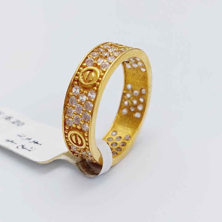 21K Gold Thin Zirconia Wedding Ring by Saeed Jewelry - Image 8