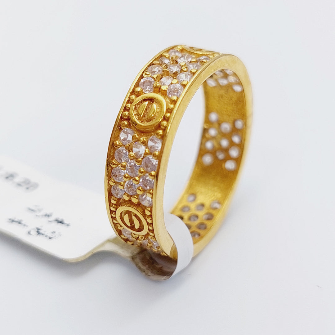 21K Gold Thin Zirconia Wedding Ring by Saeed Jewelry - Image 6