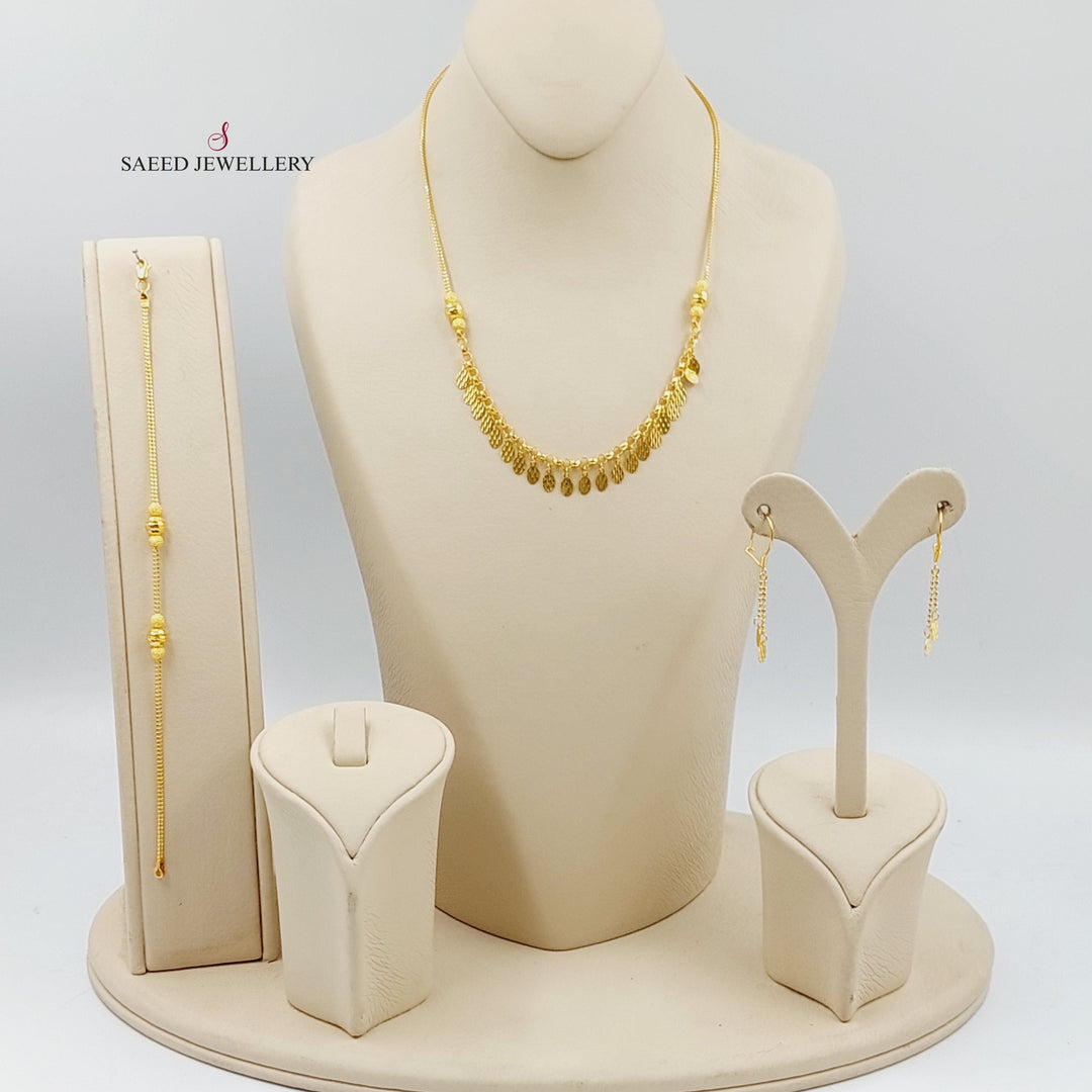 21K Gold Three Pieces Fancy Set by Saeed Jewelry - Image 1