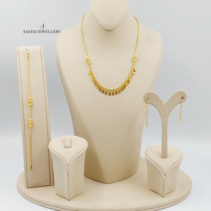 21K Gold Three Pieces Fancy Set by Saeed Jewelry - Image 1