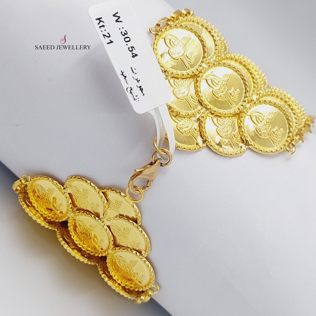 21K Gold Three ranges of Rashadi Bracelet by Saeed Jewelry - Image 3