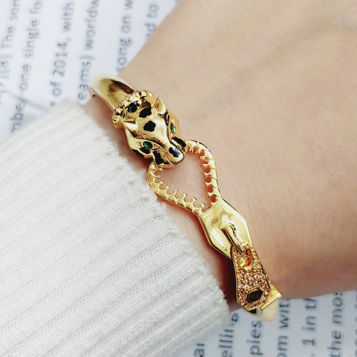 21K Gold Tiger Bracelet by Saeed Jewelry - Image 2