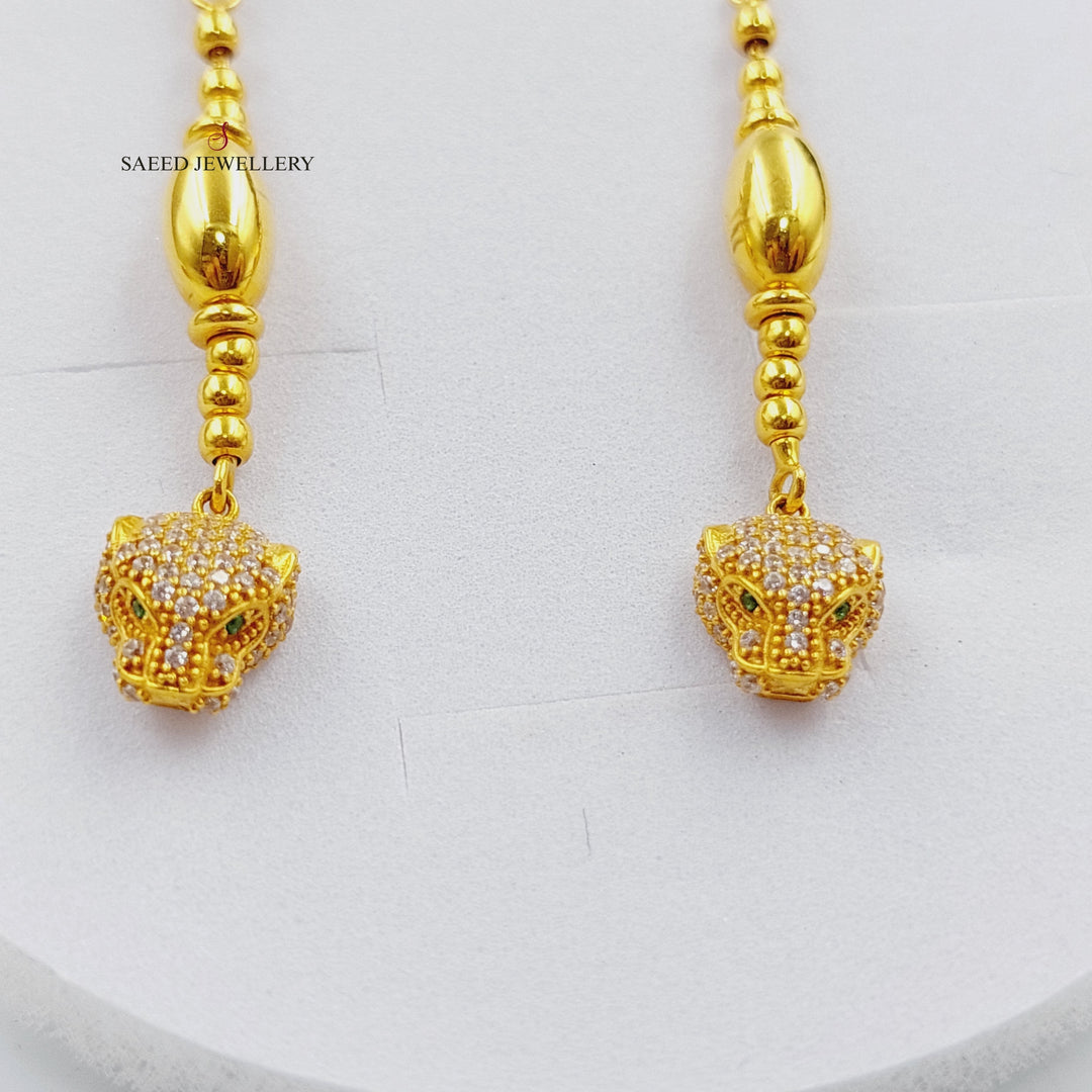 21K Gold Tiger Earrings by Saeed Jewelry - Image 5